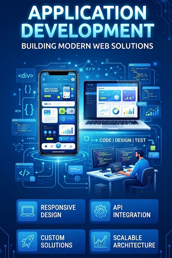 Application Development — custom solutions and responsive design