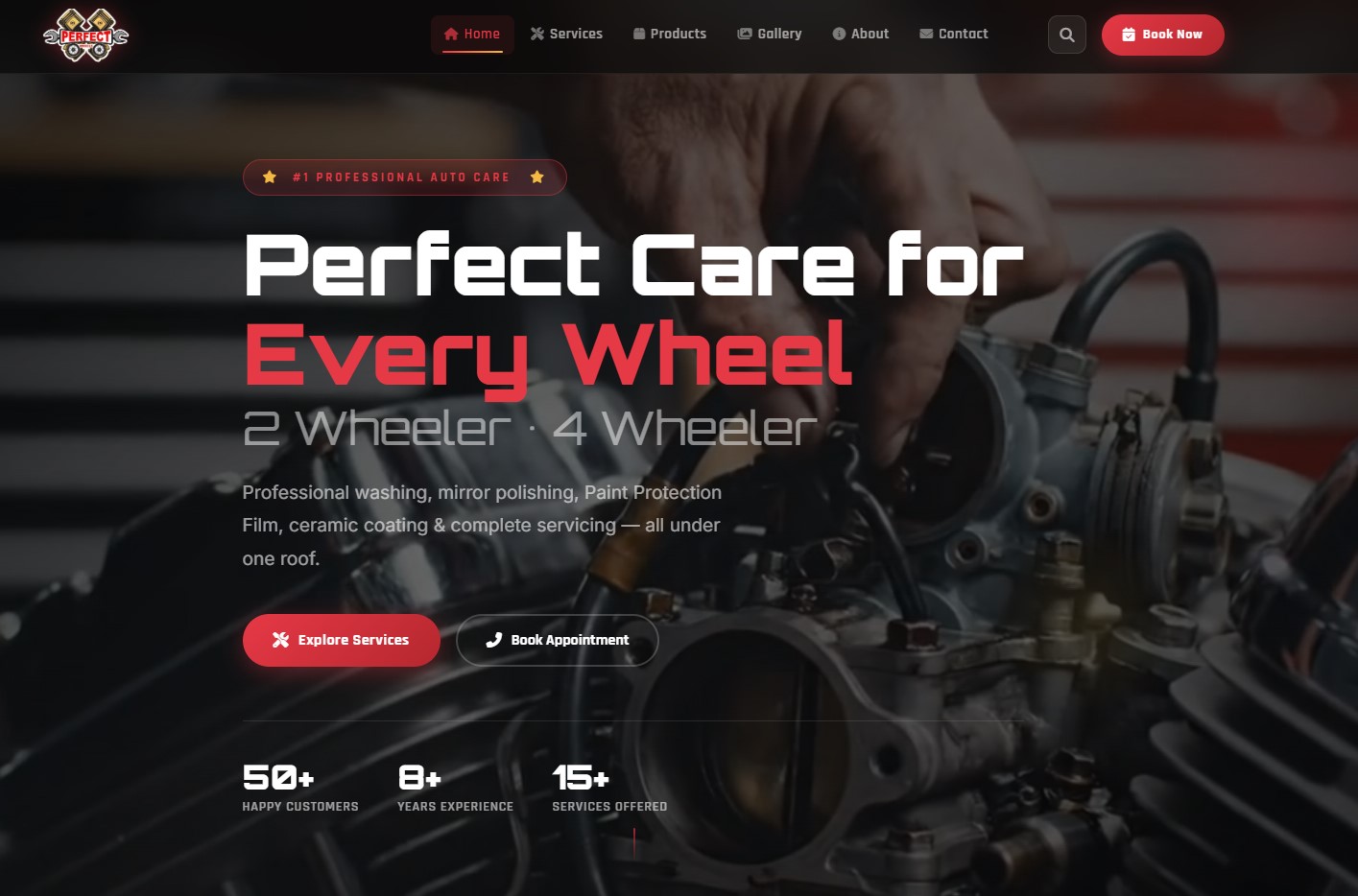 Vehicle servicing webiste with invoice create
